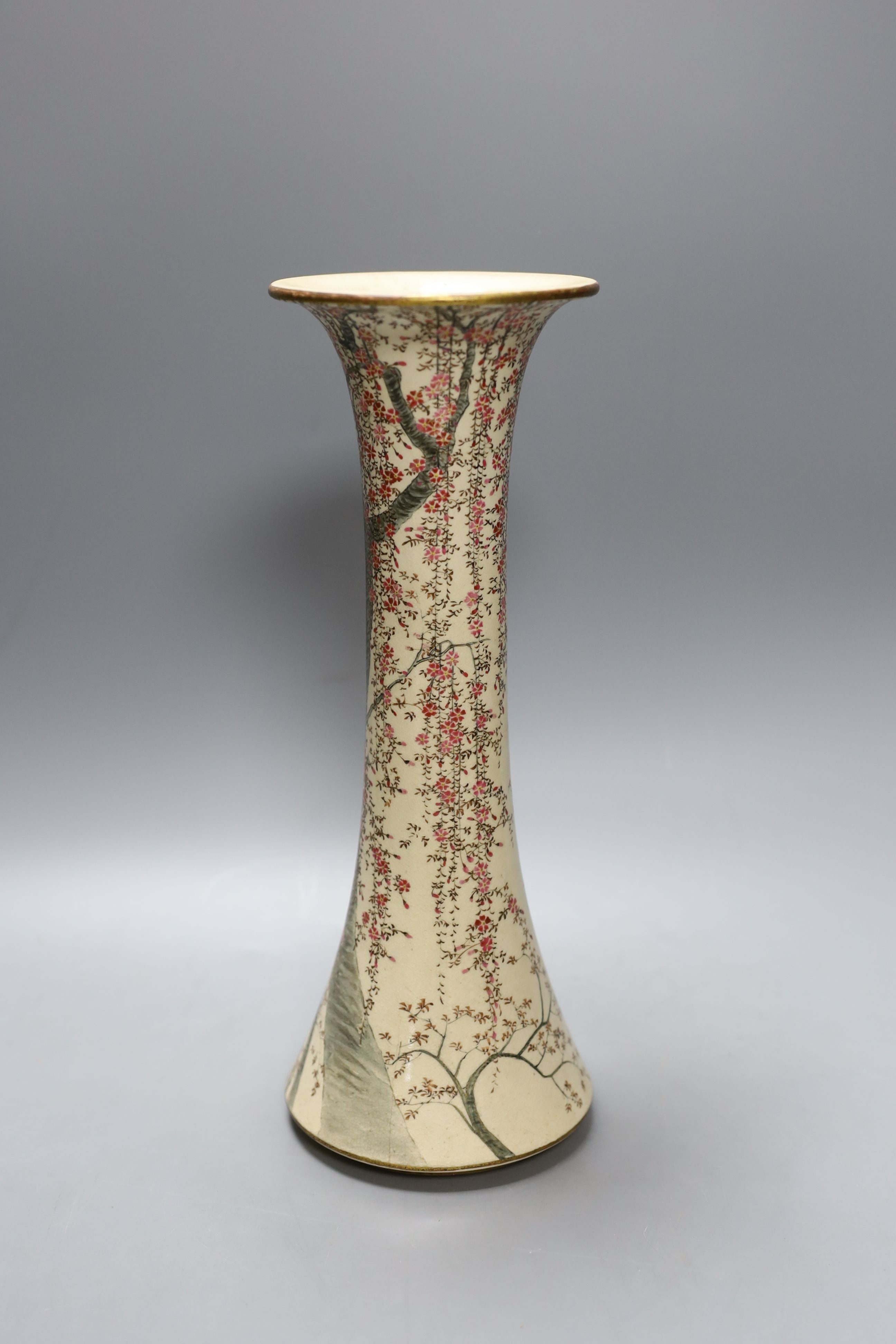 A Japanese Satsuma pottery vase, Taisho period, 30cm high
